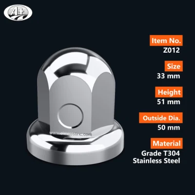 (Z012) Copridadi ruota in acciaio inossidabile T304 da 33 mm