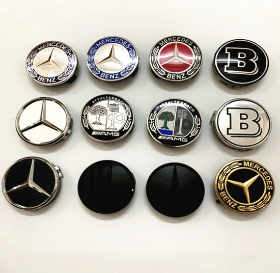 Accessori per auto 75mm 3 pin Coprimozzo ruota ABS per auto Logo auto Copriruota Centro Emblema Coprimozzo ruota Decorazione Cerchi in lega per Mercedes Benz